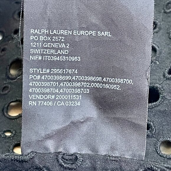 Club Monaco Cotton Nadeer Flutter Sleeve Eyelet Dress Black 0 Luxury Whimsigoth - Picture 12 of 13